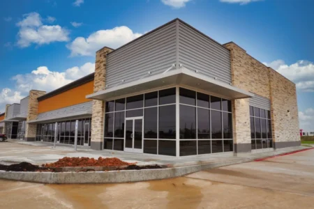 Commercial storefront glass installed by Joey's Glass in Katy, TX. Katy Commercial Glass Services