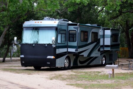 RV in Campground needs auto glass repair in Baytown for chipped windshield