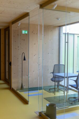 Baytown commercial glass walls creating private office space