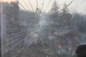 Cracked windshield requiring auto glass repair in Baytown