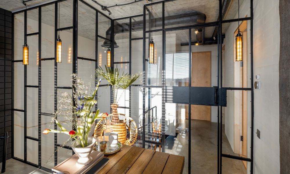unique glass walls created by Baytown glass company
